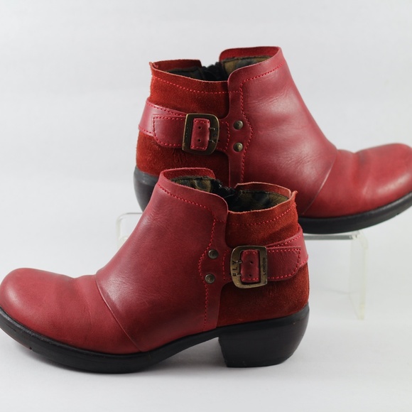 Fly London Red Leather ankle boots